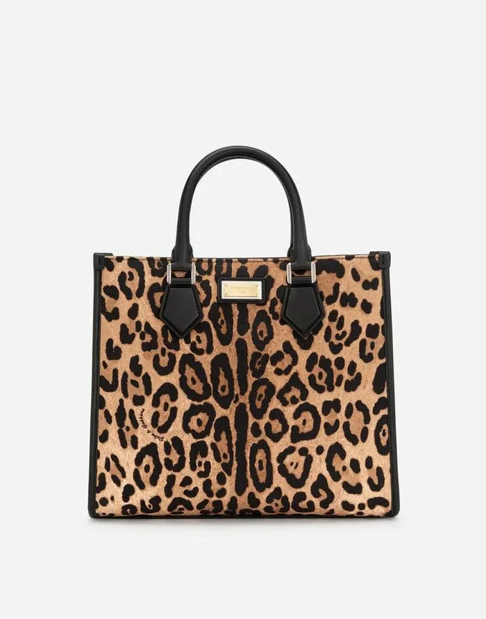Dolce and Gabbana Totes WomenMen Leopardprint Canvas Shopper With Calfskin Nappa Details Multicolor Dolce and Gabbana Totes WomenMen Leopardprint Canvas Shopper With Calfskin Nappa Details Multicolor
