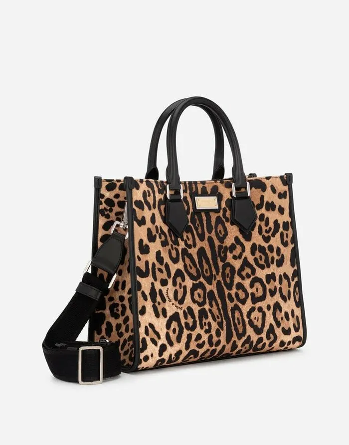 Dolce and Gabbana Totes WomenMen Leopardprint Canvas Shopper With Calfskin Nappa Details Multicolor Dolce and Gabbana Totes WomenMen Leopardprint Canvas Shopper With Calfskin Nappa Details Multicolor