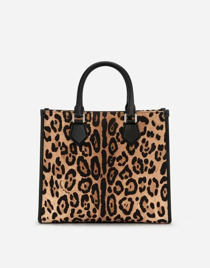 Dolce and Gabbana Totes WomenMen Leopardprint Canvas Shopper With Calfskin Nappa Details Multicolor Dolce and Gabbana Totes WomenMen Leopardprint Canvas Shopper With Calfskin Nappa Details Multicolor