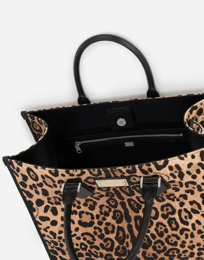 Dolce and Gabbana Totes WomenMen Leopardprint Canvas Shopper With Calfskin Nappa Details Multicolor Dolce and Gabbana Totes WomenMen Leopardprint Canvas Shopper With Calfskin Nappa Details Multicolor