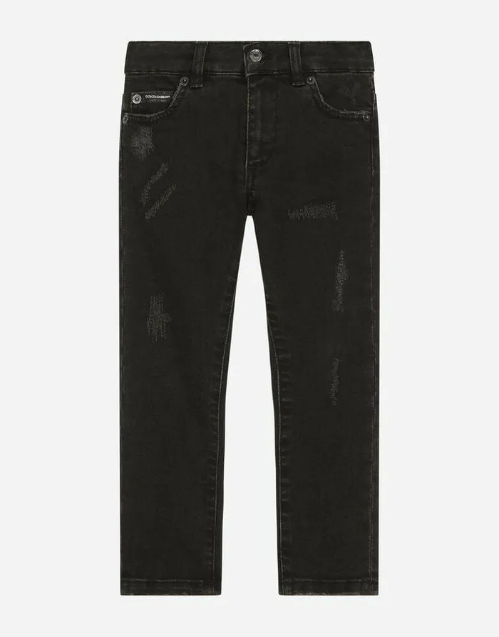 Dolce and Gabbana Trousers And Shorts Children Black Wash Stretch Denim Jeans Black Dolce and Gabbana Trousers And Shorts Children Black Wash Stretch Denim Jeans Black