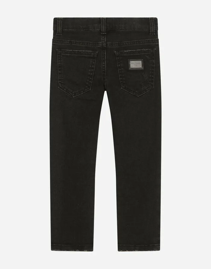 Dolce and Gabbana Trousers And Shorts Children Black Wash Stretch Denim Jeans Black Dolce and Gabbana Trousers And Shorts Children Black Wash Stretch Denim Jeans Black