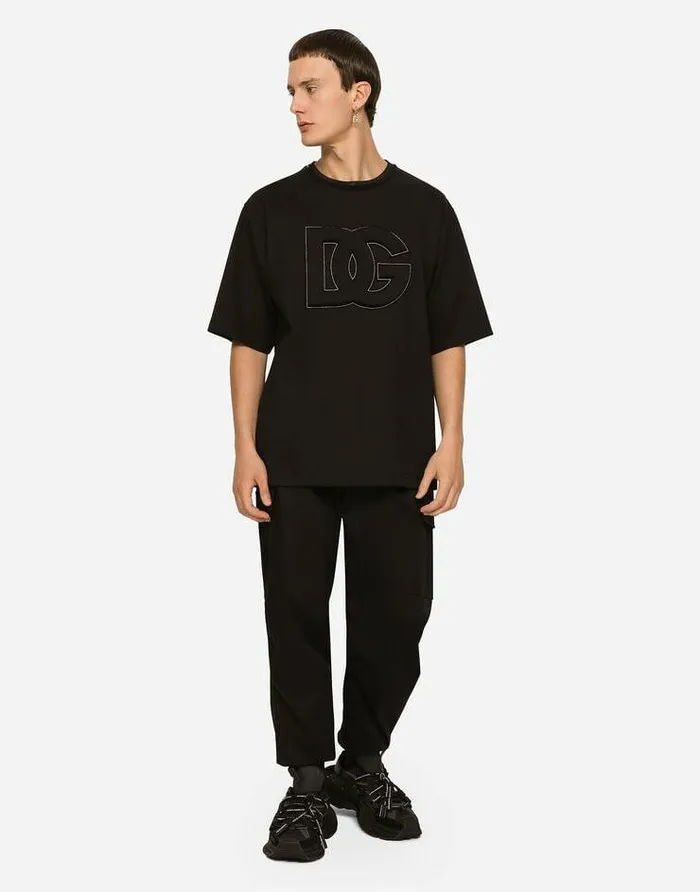 Dolce and Gabbana Trousers And Shorts Men Cotton Cargo Pants With Branded Tag Black Dolce and Gabbana Trousers And Shorts Men Cotton Cargo Pants With Branded Tag Black