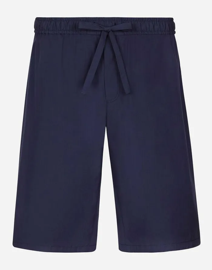 Dolce and Gabbana Trousers And Shorts Men Cotton Jogging Shorts With Logo Tag Blue Dolce and Gabbana Trousers And Shorts Men Cotton Jogging Shorts With Logo Tag Blue