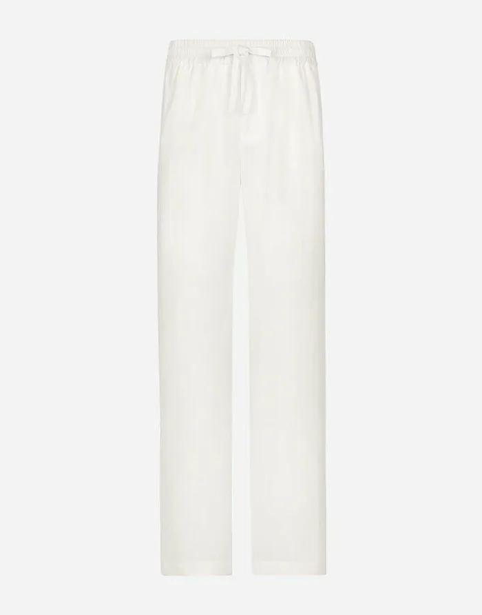 Dolce and Gabbana Trousers And Shorts Men Linenblend Jogging Pants White