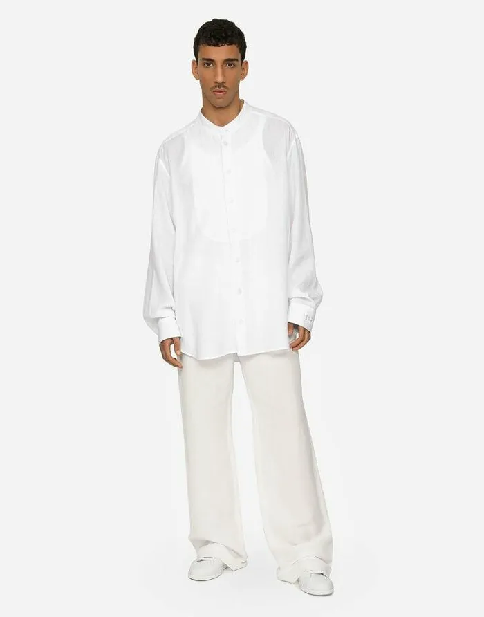 Dolce and Gabbana Trousers And Shorts Men Linenblend Jogging Pants White Dolce and Gabbana Trousers And Shorts Men Linenblend Jogging Pants White