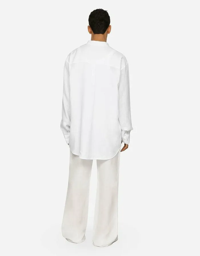 Dolce and Gabbana Trousers And Shorts Men Linenblend Jogging Pants White Dolce and Gabbana Trousers And Shorts Men Linenblend Jogging Pants White