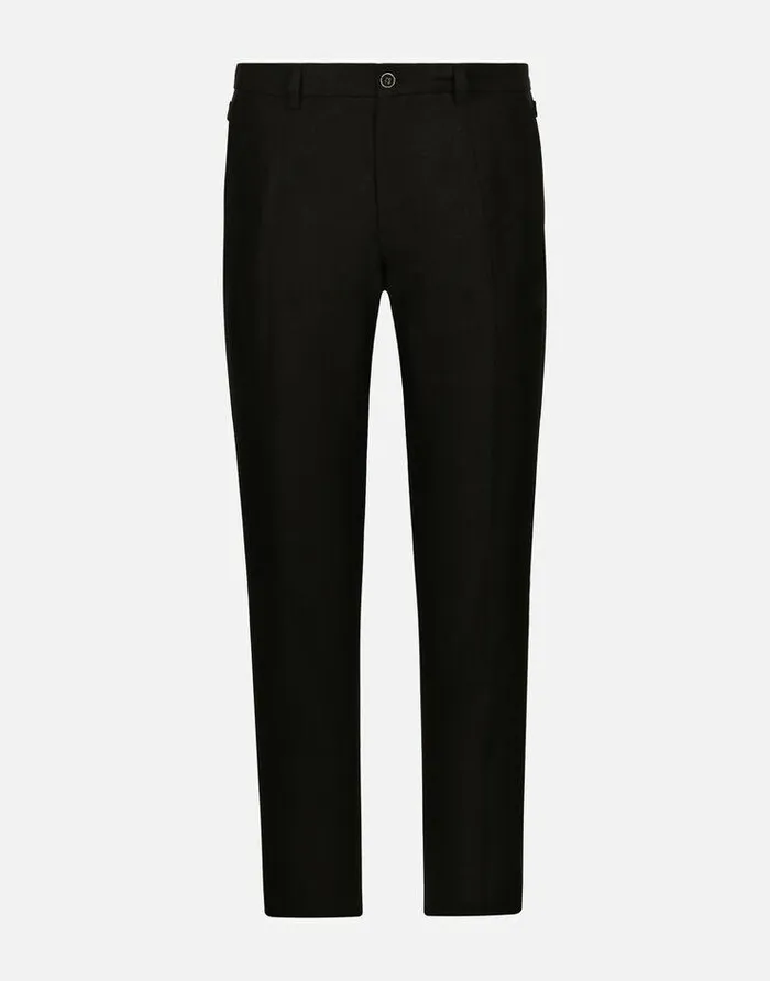 Dolce and Gabbana Trousers And Shorts Men Linen Pants Black