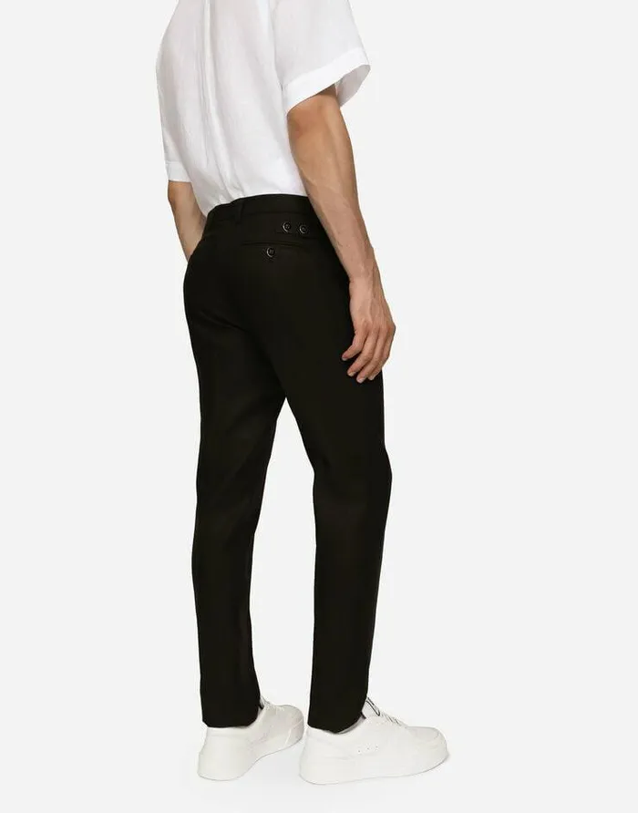 Dolce and Gabbana Trousers And Shorts Men Linen Pants Black Dolce and Gabbana Trousers And Shorts Men Linen Pants Black