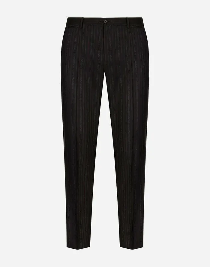 Dolce and Gabbana Trousers And Shorts Men Pinstripe Virgin Wool Pants Multicolor Dolce and Gabbana Trousers And Shorts Men Pinstripe Virgin Wool Pants Multicolor