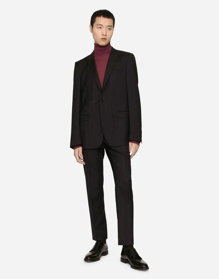 Dolce and Gabbana Trousers And Shorts Men Pinstripe Virgin Wool Pants Multicolor Dolce and Gabbana Trousers And Shorts Men Pinstripe Virgin Wool Pants Multicolor