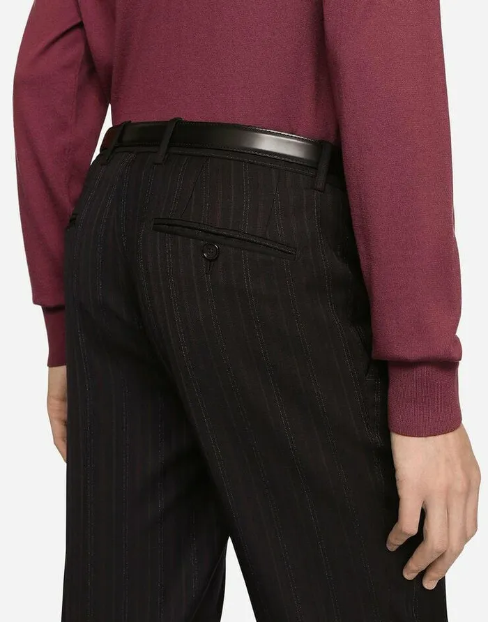Dolce and Gabbana Trousers And Shorts Men Pinstripe Virgin Wool Pants Multicolor Dolce and Gabbana Trousers And Shorts Men Pinstripe Virgin Wool Pants Multicolor