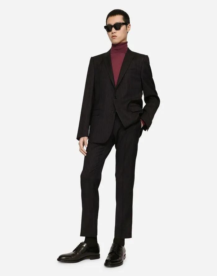 Dolce and Gabbana Trousers And Shorts Men Pinstripe Virgin Wool Pants Multicolor Dolce and Gabbana Trousers And Shorts Men Pinstripe Virgin Wool Pants Multicolor