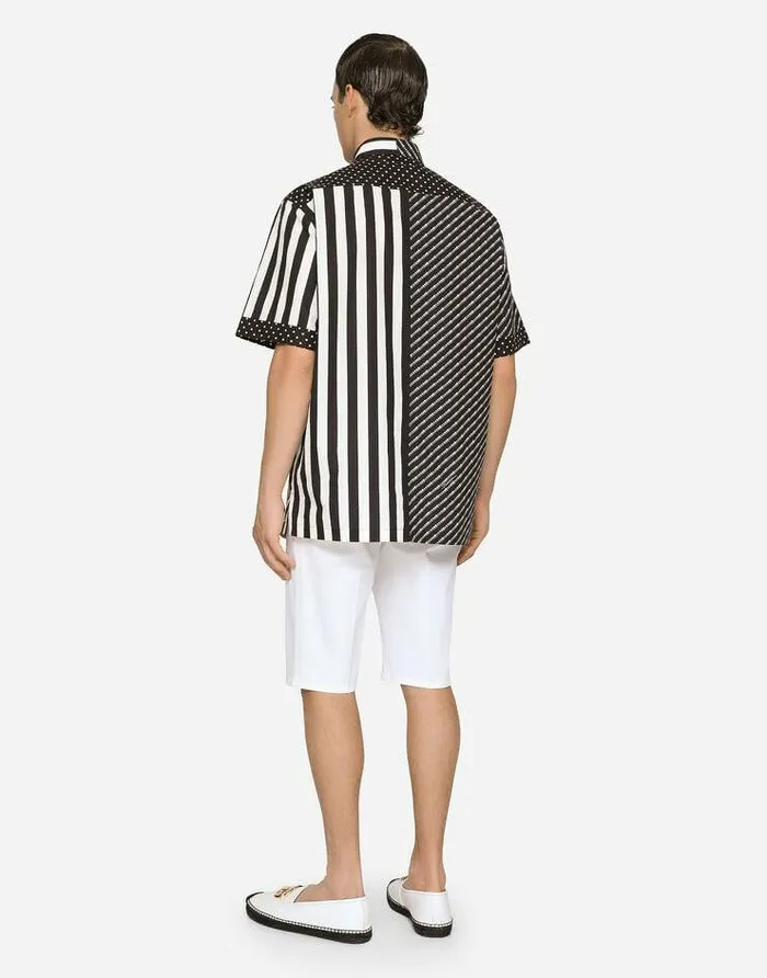 Dolce and Gabbana Trousers And Shorts Men Stretch Cotton Shorts With DG Embroidery White Dolce and Gabbana Trousers And Shorts Men Stretch Cotton Shorts With DG Embroidery White