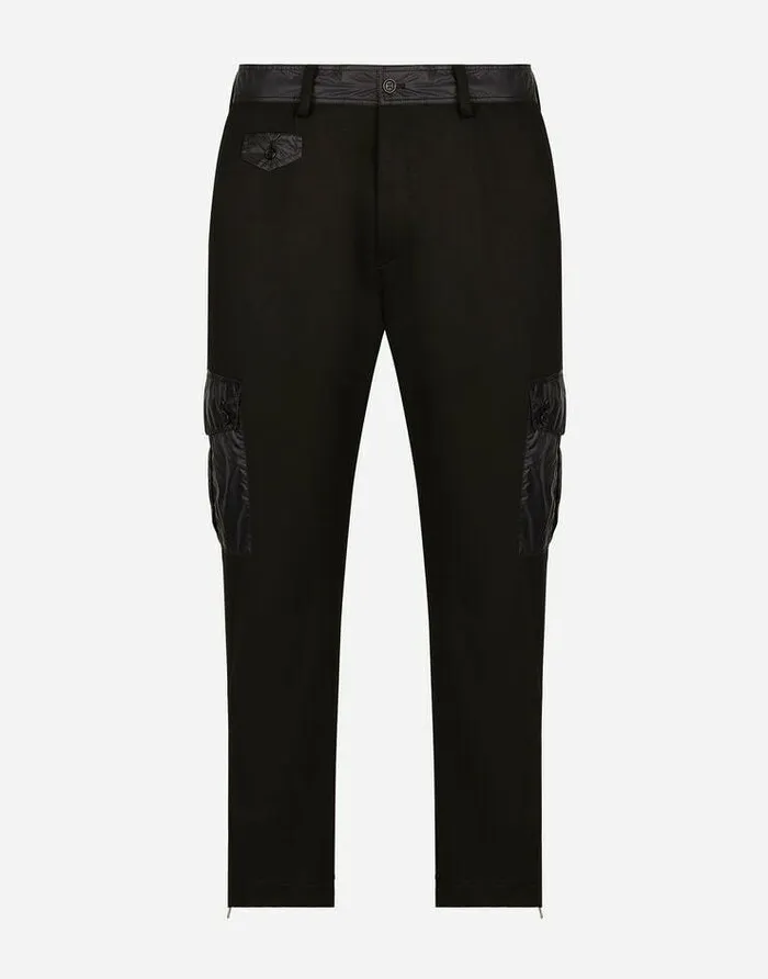 Dolce and Gabbana Trousers And Shorts Men Stretch Technical Fabric Cargo Pants Black Dolce and Gabbana Trousers And Shorts Men Stretch Technical Fabric Cargo Pants Black