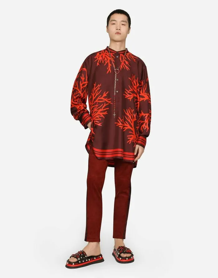 Dolce and Gabbana Trousers And Shorts Men Suede Pants With Silk Details Bordeaux Dolce and Gabbana Trousers And Shorts Men Suede Pants With Silk Details Bordeaux