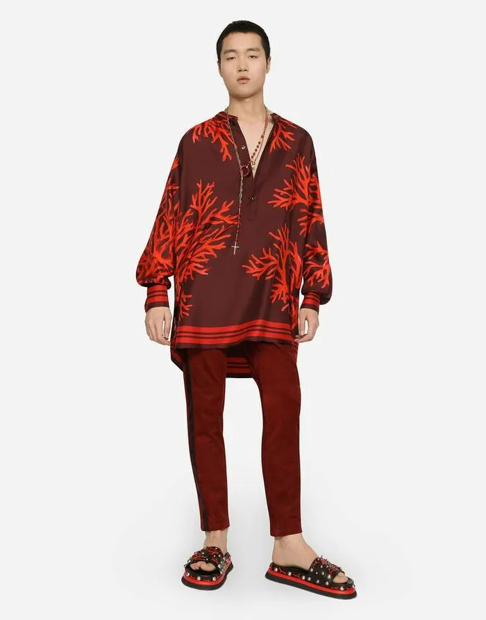 Dolce and Gabbana Trousers And Shorts Men Suede Pants With Silk Details Bordeaux Dolce and Gabbana Trousers And Shorts Men Suede Pants With Silk Details Bordeaux