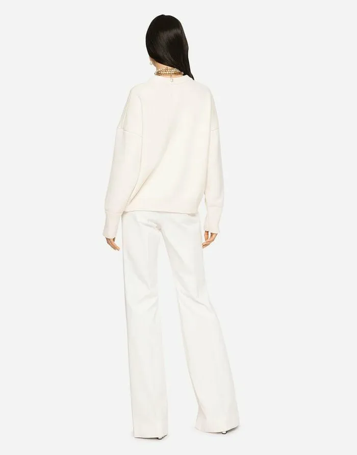 Dolce and Gabbana Trousers And Shorts Women Flared Drill Pants White Dolce and Gabbana Trousers And Shorts Women Flared Drill Pants White