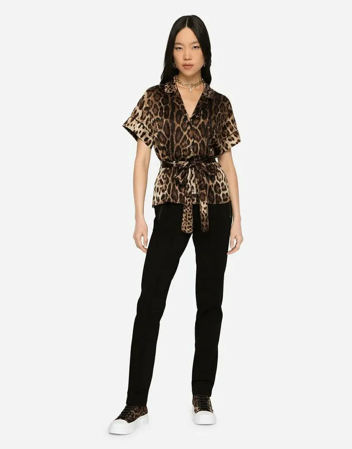 Dolce and Gabbana Trousers And Shorts Women Jersey Pants With Branded Elastic Black Dolce and Gabbana Trousers And Shorts Women Jersey Pants With Branded Elastic Black