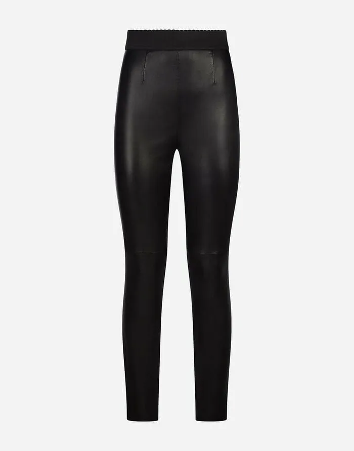 Dolce and Gabbana Trousers And Shorts Women Leather Pants Black