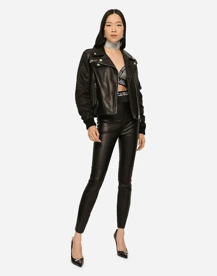 Dolce and Gabbana Trousers And Shorts Women Leather Pants Black Dolce and Gabbana Trousers And Shorts Women Leather Pants Black