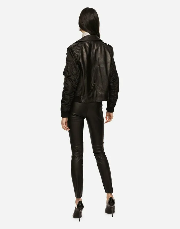 Dolce and Gabbana Trousers And Shorts Women Leather Pants Black Dolce and Gabbana Trousers And Shorts Women Leather Pants Black