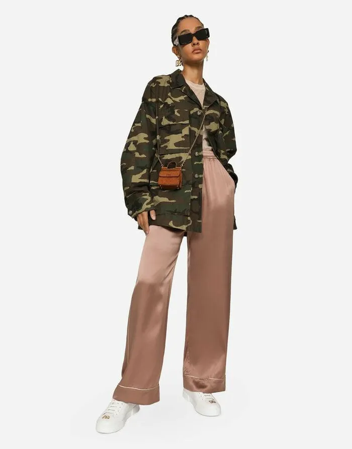 Dolce and Gabbana Trousers And Shorts Women Satin Pajama Pants With Piping Brown Dolce and Gabbana Trousers And Shorts Women Satin Pajama Pants With Piping Brown