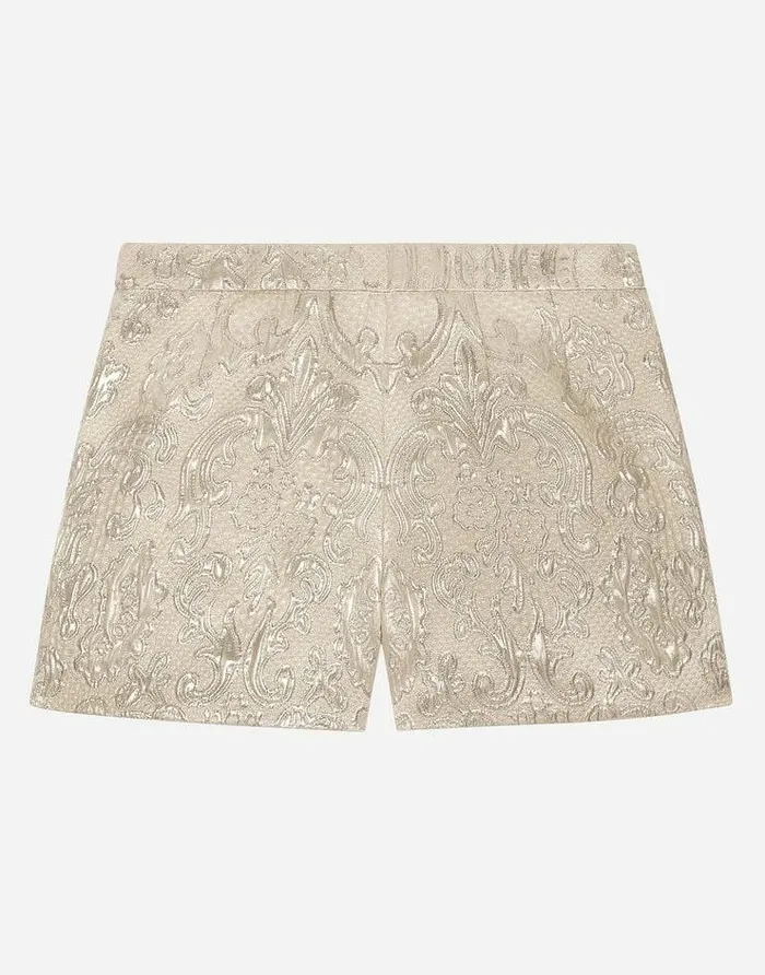 Dolce and Gabbana Trousers And Skirts Children Brocade Shorts Gold Dolce and Gabbana Trousers And Skirts Children Brocade Shorts Gold