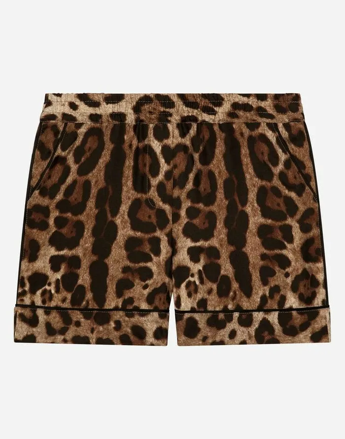 Dolce and Gabbana Trousers And Skirts Children Leopardprint Twill Shorts Animal Print Dolce and Gabbana Trousers And Skirts Children Leopardprint Twill Shorts Animal Print