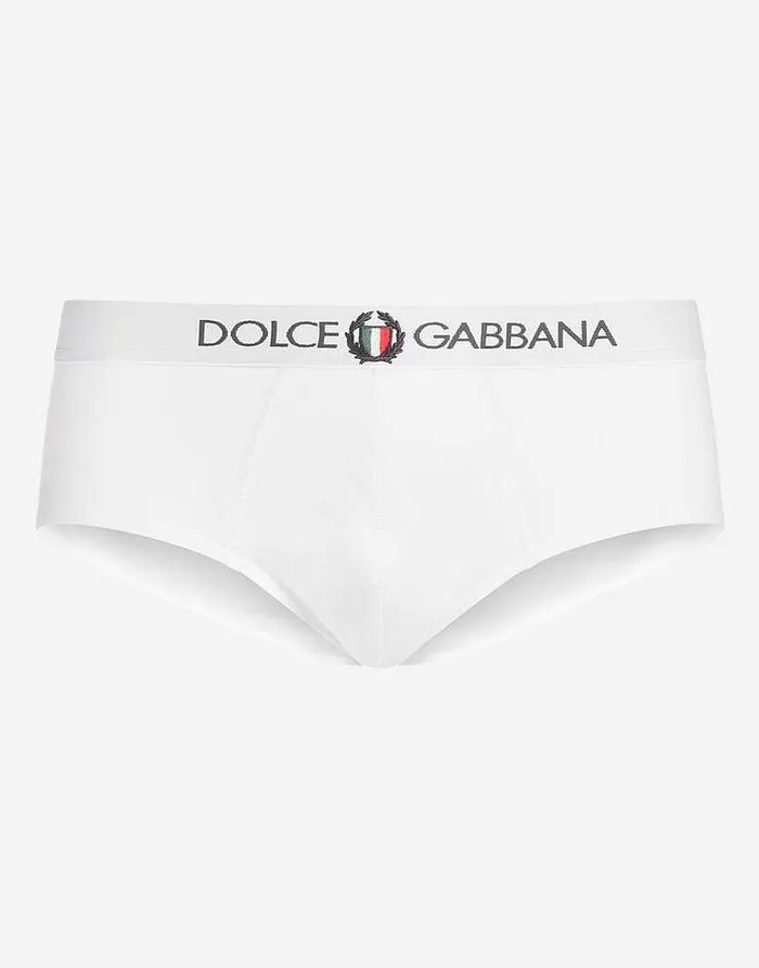 Dolce and Gabbana Underwear And Loungewear Men Brando Briefs In Stretch Cotton White Dolce and Gabbana Underwear And Loungewear Men Brando Briefs In Stretch Cotton White