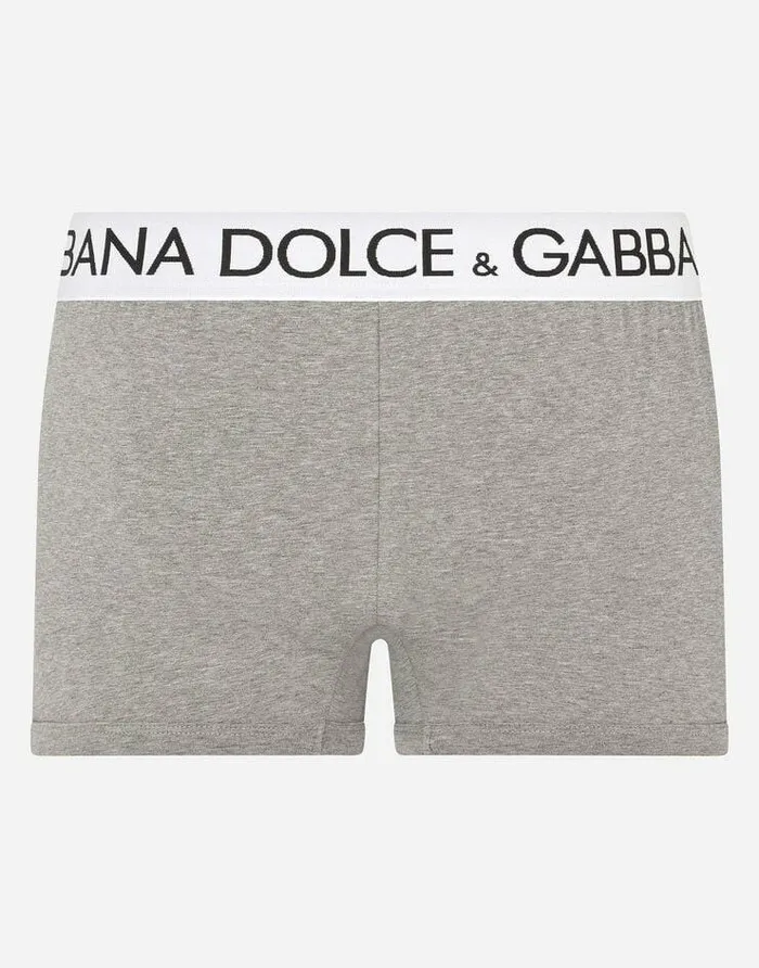 Dolce and Gabbana Underwear And Loungewear Men Twoway Stretch Cotton Boxers Grey