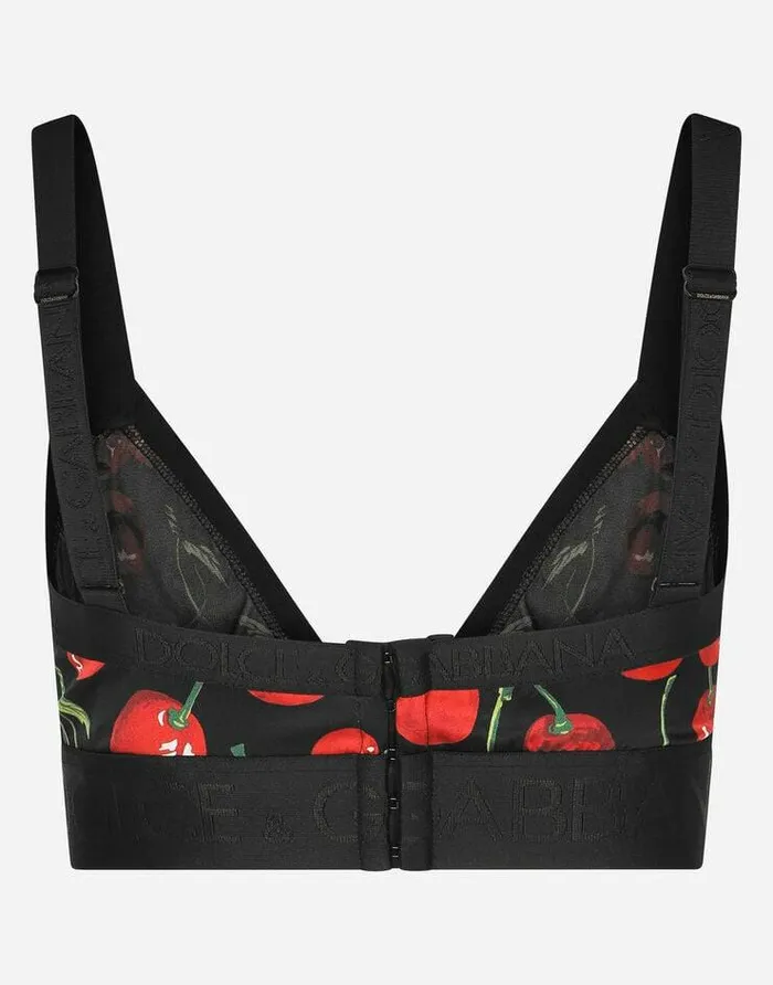 Dolce and Gabbana Underwear Women Cherryprint Satin Bra Multicolor Dolce and Gabbana Underwear Women Cherryprint Satin Bra Multicolor