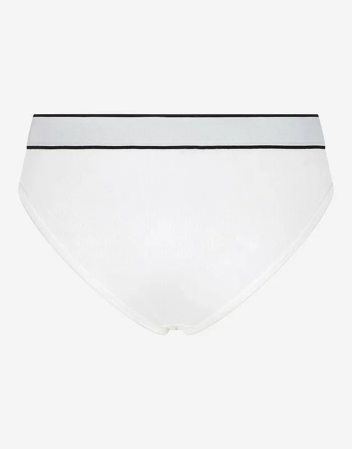 Dolce and Gabbana Underwear Women Finerib Jersey Briefs With Branded Elastic White Dolce and Gabbana Underwear Women Finerib Jersey Briefs With Branded Elastic White