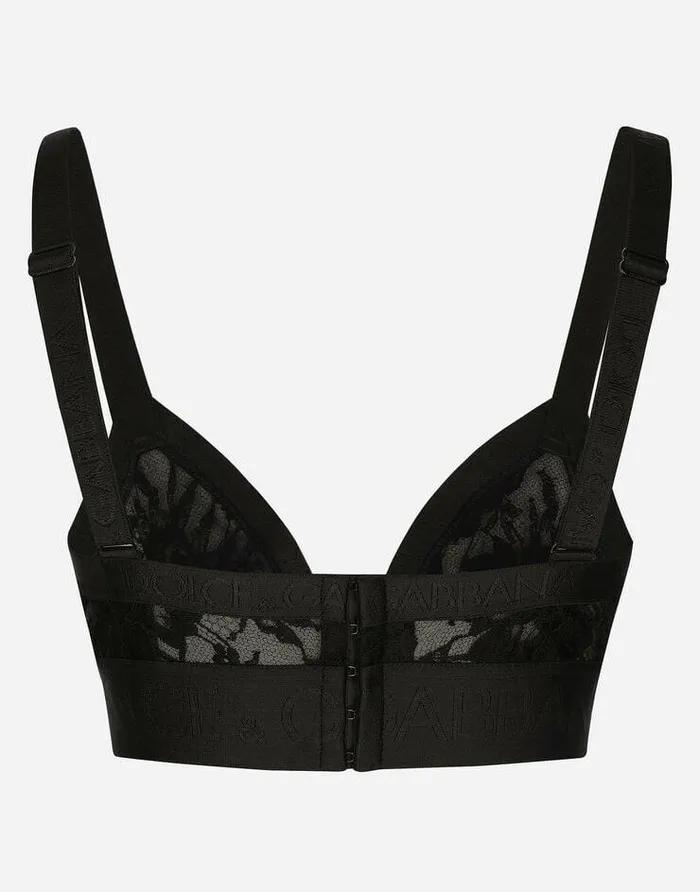 Dolce and Gabbana Underwear Women Lace Triangle Bra Black Dolce and Gabbana Underwear Women Lace Triangle Bra Black