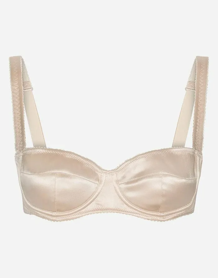 Dolce and Gabbana Underwear Women Satin Balconette Bra Pale Pink