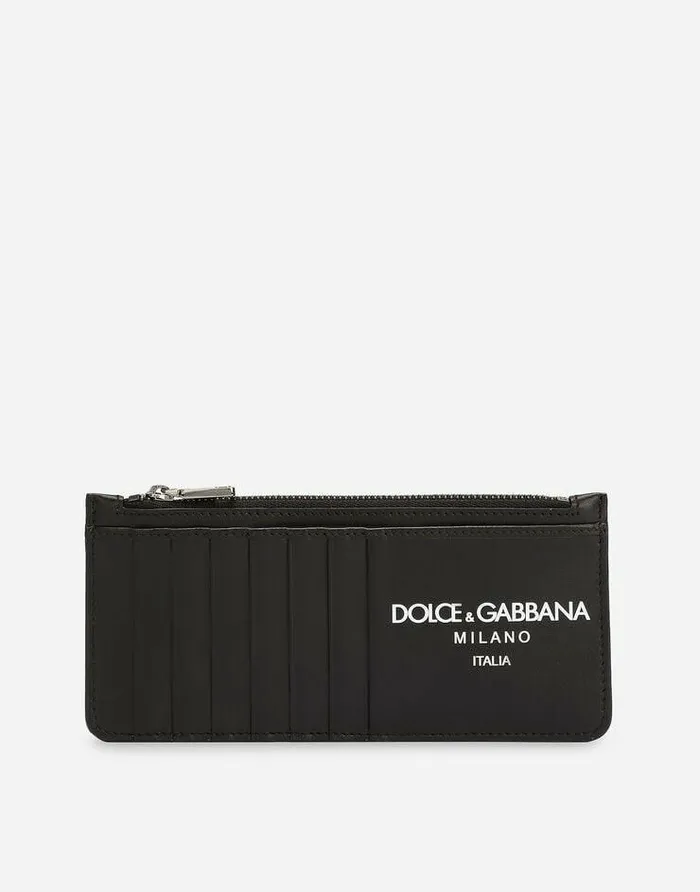 Dolce and Gabbana Wallets And Small Leather Goods Men Vertical Calfskin Card Holder With Logo Multicolor Dolce and Gabbana Wallets And Small Leather Goods Men Vertical Calfskin Card Holder With Logo Multicolor