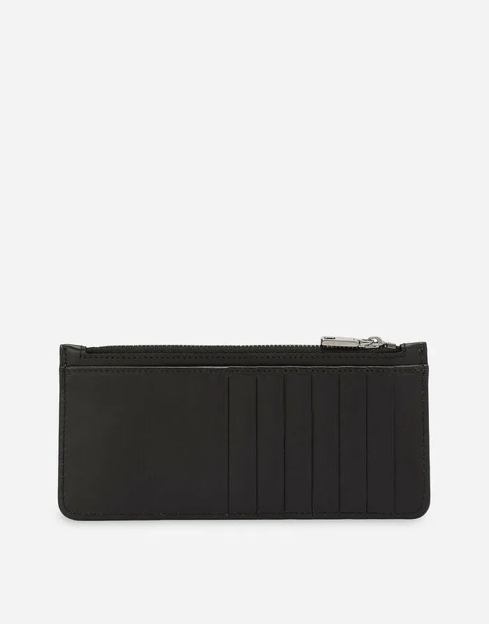 Dolce and Gabbana Wallets And Small Leather Goods Men Vertical Calfskin Card Holder With Logo Multicolor Dolce and Gabbana Wallets And Small Leather Goods Men Vertical Calfskin Card Holder With Logo Multicolor