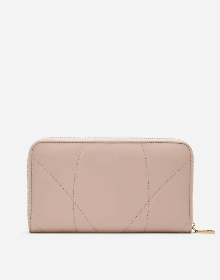 Dolce and Gabbana Wallets And Small Leather Goods Women Ziparound Devotion Wallet In Nappa Leather Pale Pink