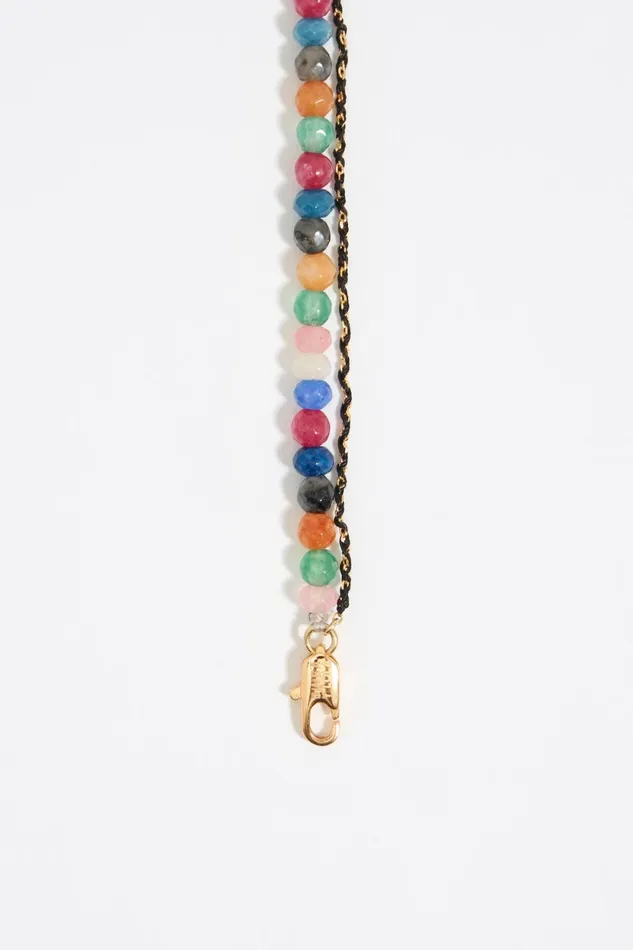 Doubleheart Necklace With Multicolor Stones Gold Women Bimba Y Lola Jewelry