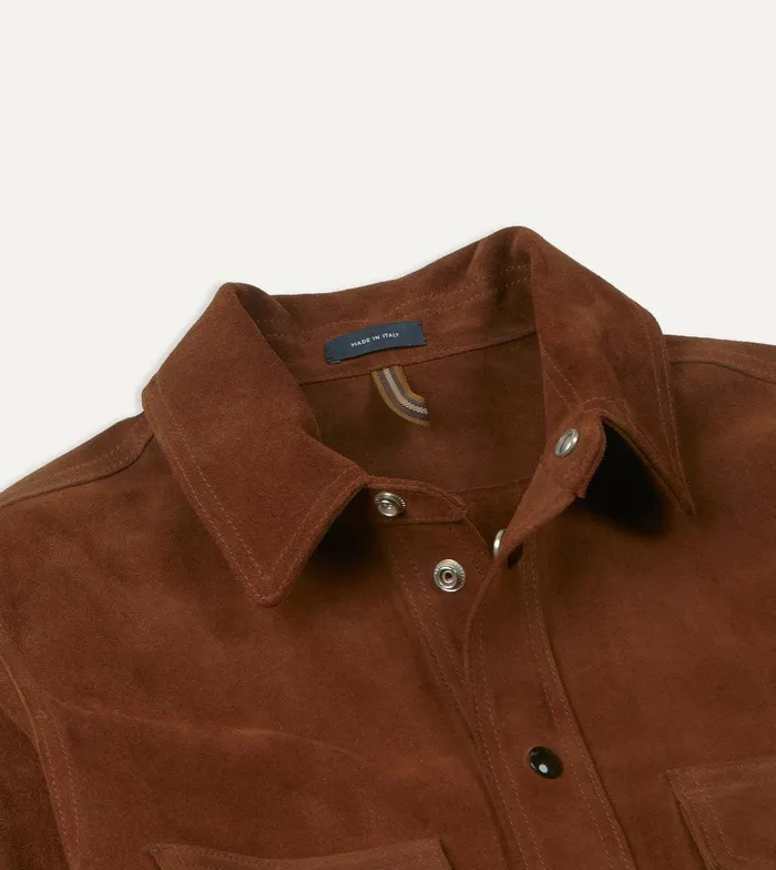 Drake039s Brown Roughout Suede Overshirt 8211 ClothingShirts