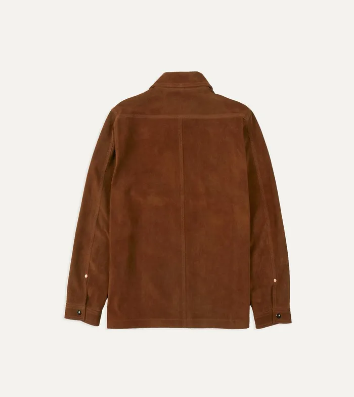 Drake039s Brown Roughout Suede Overshirt 8211 ClothingShirts
