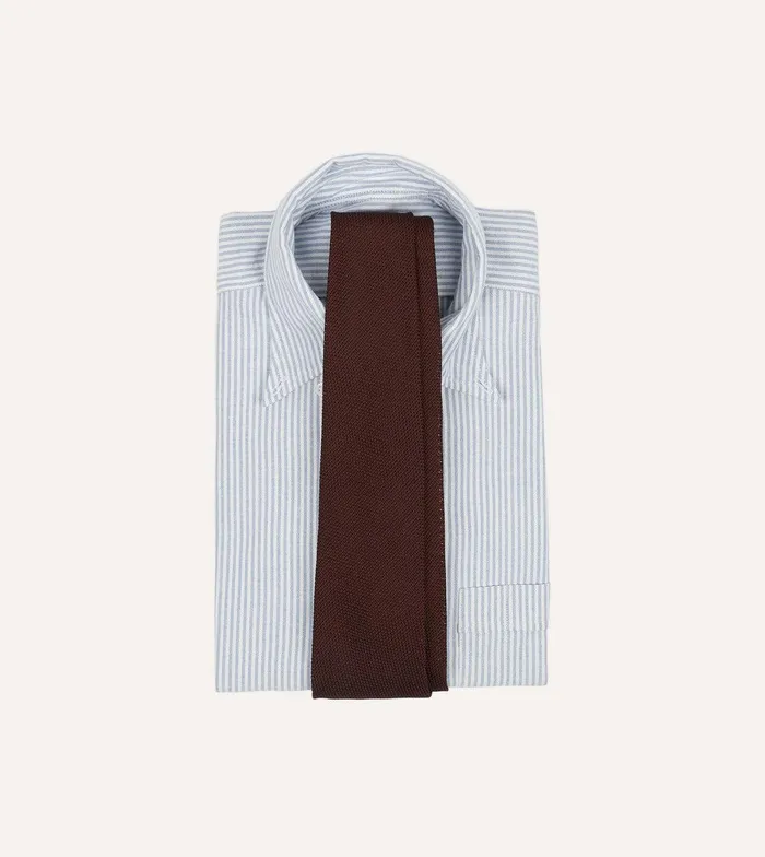 Drake039s Burgundy Fine Woven Grenadine Silk Hand Rolled Tie 8211 Ties