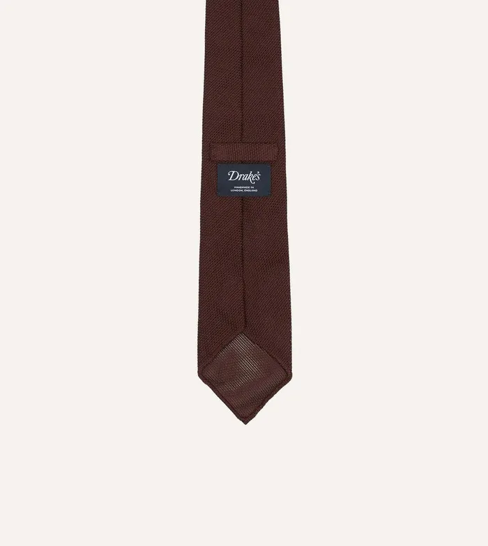 Drake039s Burgundy Fine Woven Grenadine Silk Hand Rolled Tie 8211 Ties