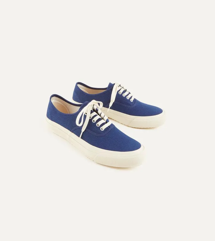 Drake039s Doek Indigo Canvas Oxford Trainers 8211 Footwear