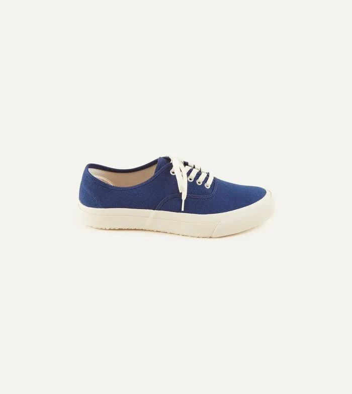 Drake039s Doek Indigo Canvas Oxford Trainers 8211 Footwear