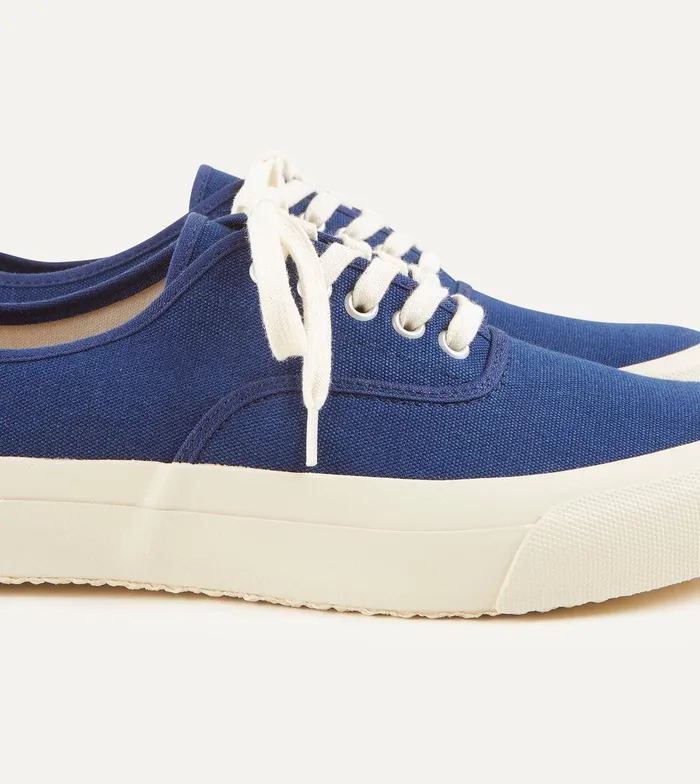 Drake039s Doek Indigo Canvas Oxford Trainers 8211 Footwear