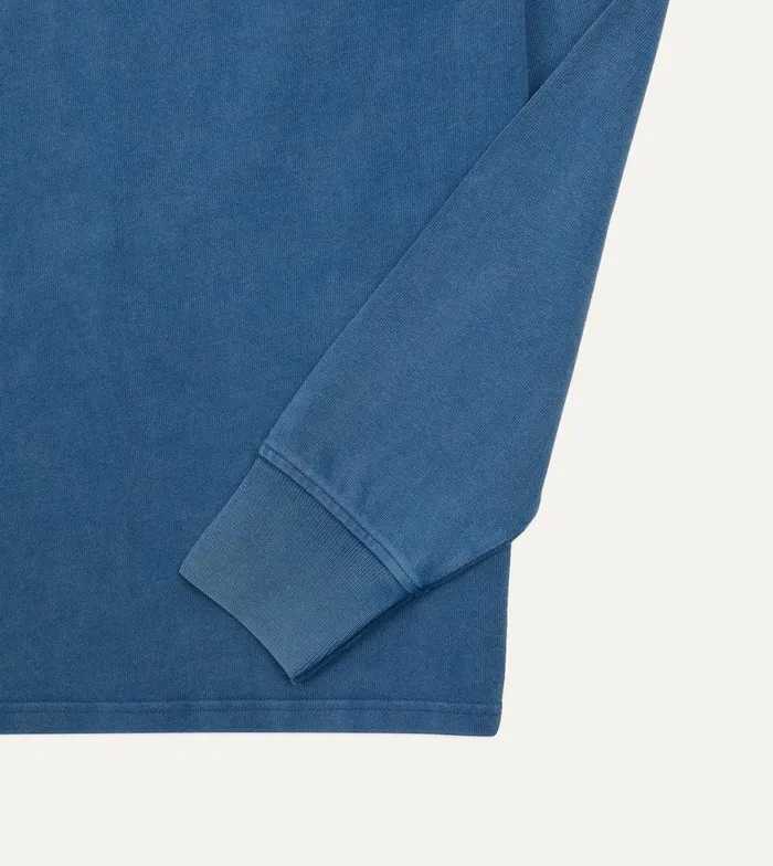 Drake039s Indigo Cotton Jersey LongSleeve Polo Shirt 8211 Clothing