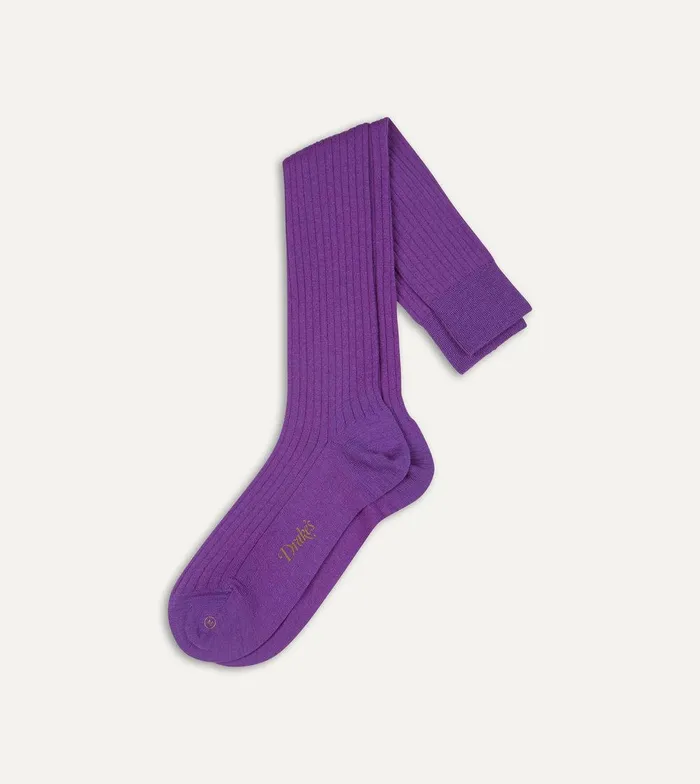 Drake039s Lilac Wool OvertheCalf Socks 8211 Accessories