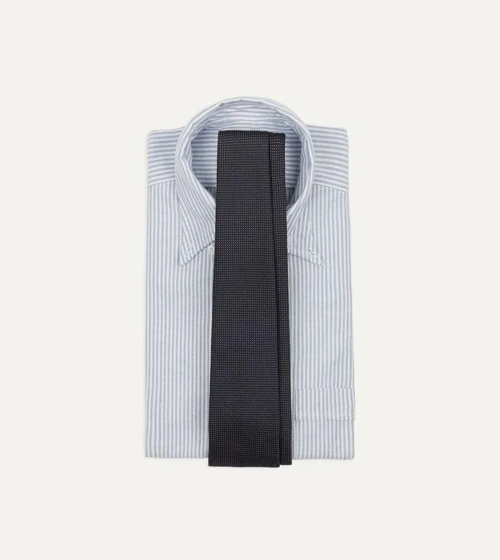 Drake039s Navy Micro Polka Dot Embroidered Tipped Tie 8211 Ties