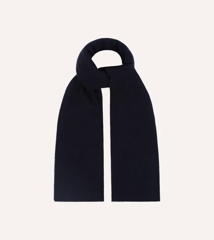 Drake039s Navy Solid Wool Scarf 8211 Accessories